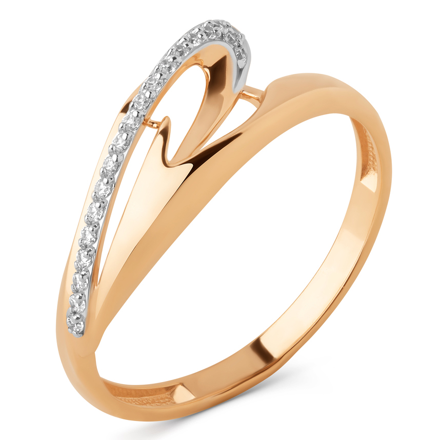 Кольцо, золото, фианит, 023601-1102